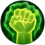 Unflinching Rune Shows an Upraised Fist in Green