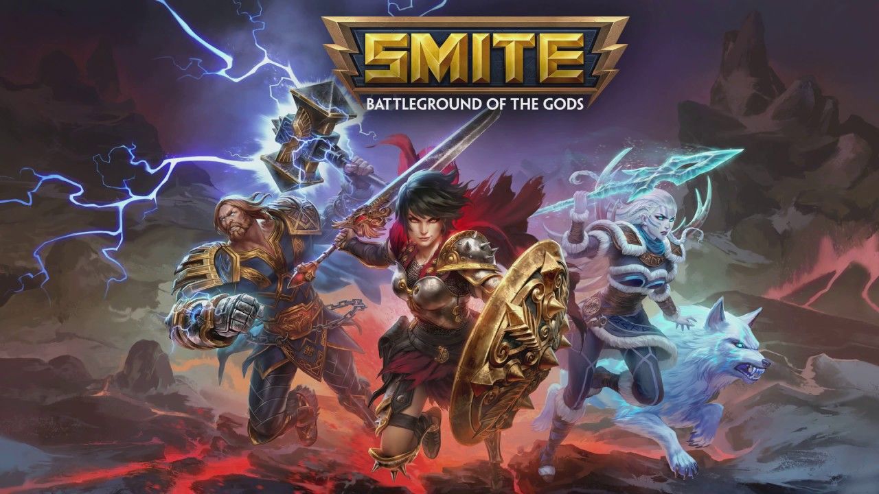 Smite MOBA Game with Gods Charging at Player in Online Gameplay