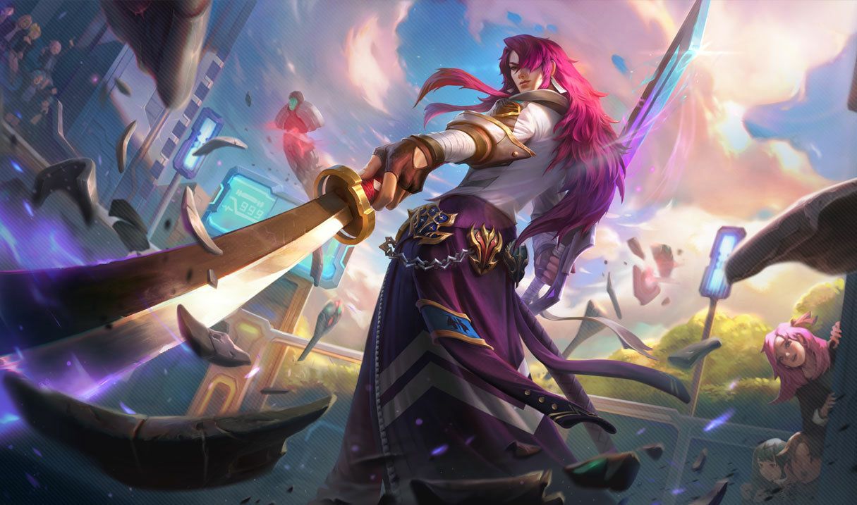 Yone Guide Pointing Sword at the League of Legends Player