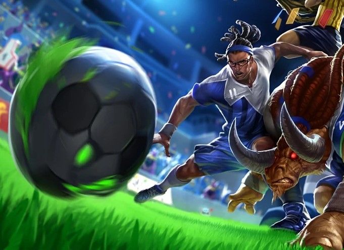 Striker Lucian skin on soccer field