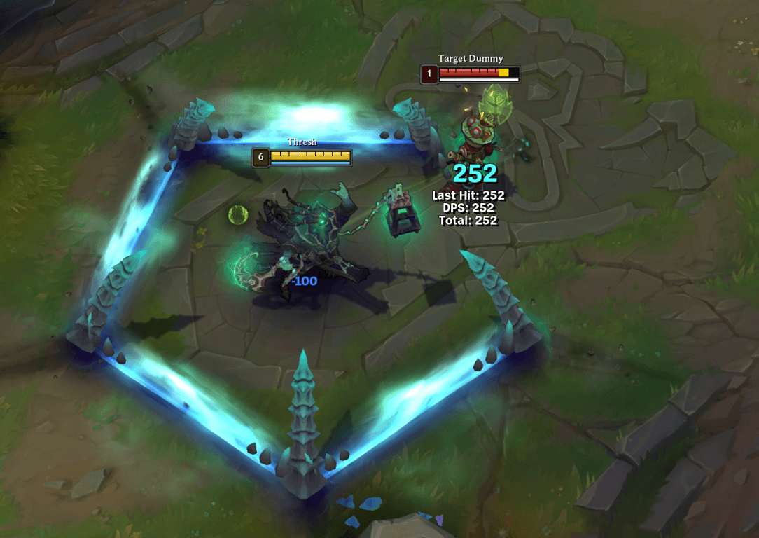 Thresh Ultimate deals damage when enemies try to leave the box