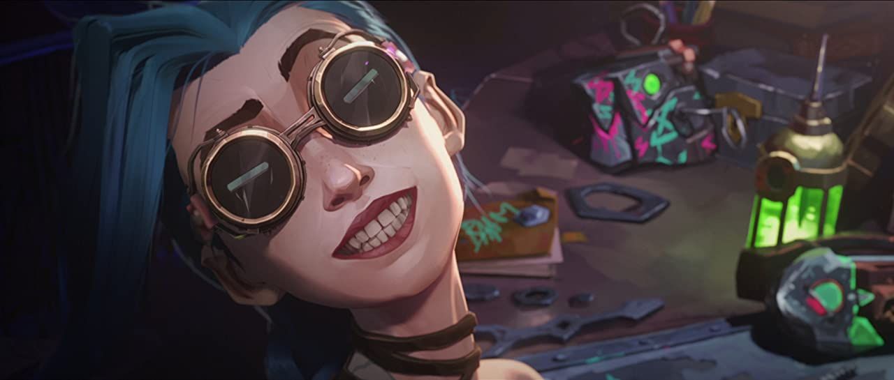 Jinx from Arcane with a Crazy Smile