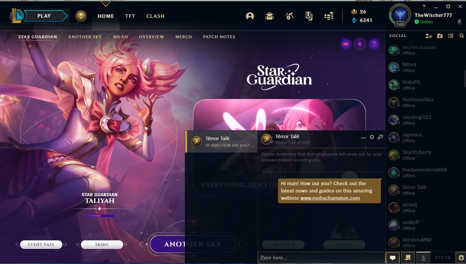 Image showing the client chat feature available in League of Legends
