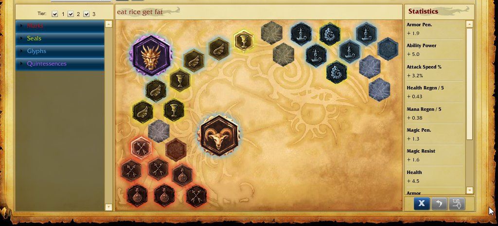 Old rune sheets from LoL