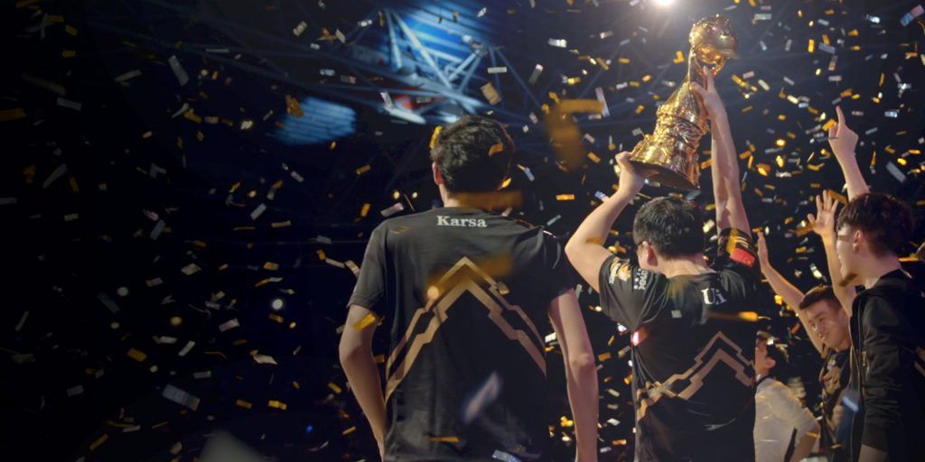 Players Celebrating their Victory in League of Legends
