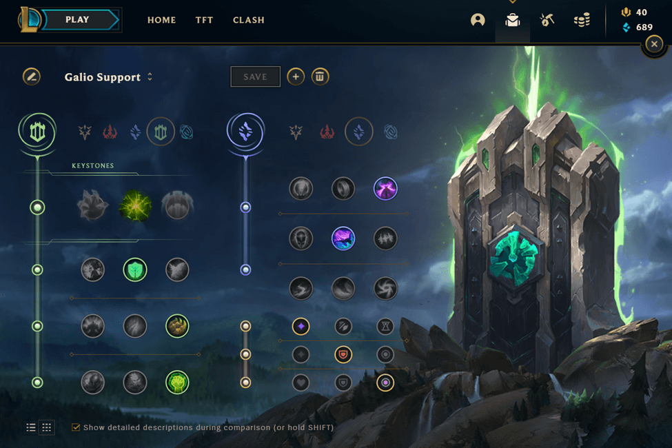 Support Runes for Galio