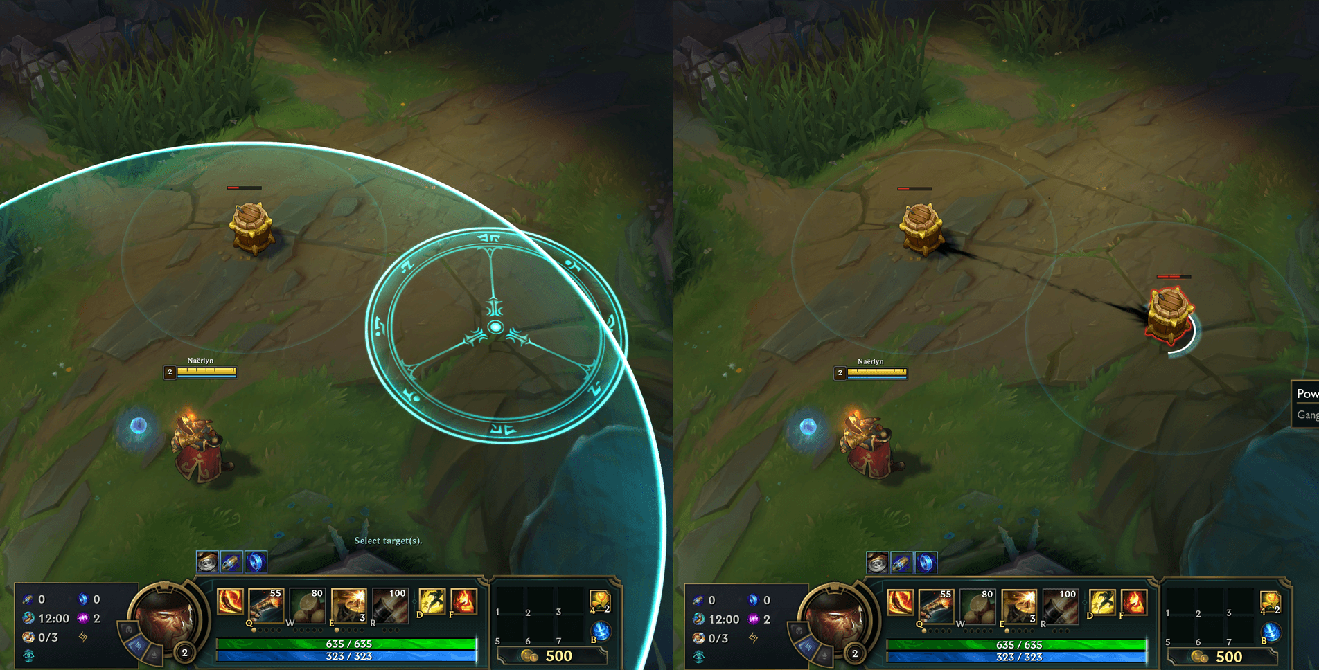 Learning how to place barrels in the top lane as gangplank